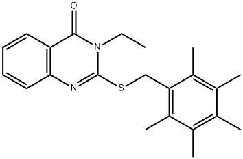 3-ETHYL-2-[(2,3,4,5,6-PENTAMETHYLBENZYL)SULFANYL]-4(3H)-QUINAZOLINONE 结构式