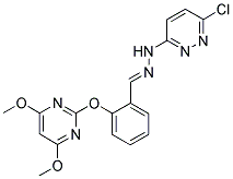 1,2-DIAZA-3-[2-[(4,6-DIMETHOXYPYRIMIDIN-2-YL)OXY]PHENYL]-1-(6-CHLOROPYRIDAZIN-3-YL)PROP-2-ENE 结构式