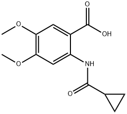 2-(环丙甲酰氨基)-4,5-二甲氧基苯甲酸 结构式