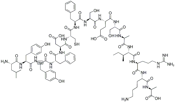 H-LEU-TYR-TYR-PHE-ASP-CYS-PHE-SER-GLU-SER-ALA-ILE-ARG-LYS-ALA-OH 结构式