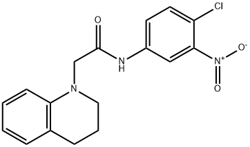 N-(4-CHLORO-3-NITROPHENYL)-2-[3,4-DIHYDRO-1(2H)-QUINOLINYL]ACETAMIDE 结构式