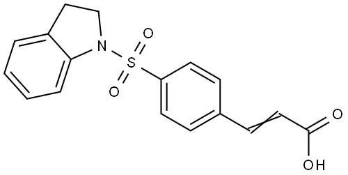 3-(4-(吲哚-1-基磺酰基)苯基)丙烯酸 结构式