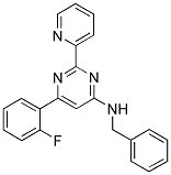 N-BENZYL-6-(2-FLUOROPHENYL)-2-PYRIDIN-2-YLPYRIMIDIN-4-AMINE 结构式