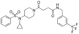 4-[4-(CYCLOPROPYL(PHENYLSULPHONYL)AMINO)PIPERIDIN-1-YL]-4-OXO-N-(3-(TRIFLUOROMETHYL)BENZYL)BUTANAMIDE 结构式