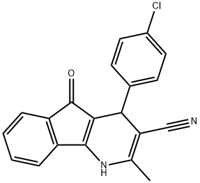 4-(4-CHLOROPHENYL)-2-METHYL-5-OXO-4,5-DIHYDRO-1H-INDENO[1,2-B]PYRIDINE-3-CARBONITRILE 结构式