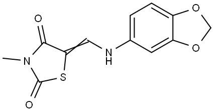 5-[(E)-(1,3-Benzodioxol-5-ylamino)methylidene]-3-methyl-1,3-thiazolane-2,4-dione 结构式
