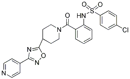 1-[2-(((4-Chlorophenyl)sulfonyl)amino)benzoyl]-[3-(pyridin-4-yl)-1,2,4-oxadiazol-5-yl]piperidine 结构式