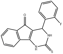 4-(2-FLUOROPHENYL)-2-THIOXO-1,2,3,4-TETRAHYDRO-5H-INDENO[1,2-D]PYRIMIDIN-5-ONE 结构式