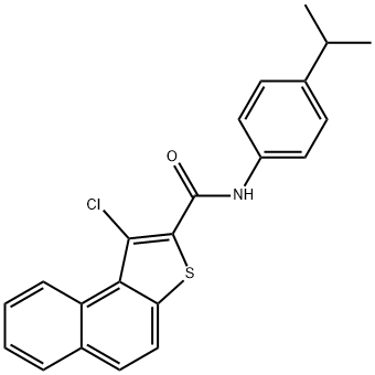 1-CHLORO-N-(4-ISOPROPYLPHENYL)NAPHTHO[2,1-B]THIOPHENE-2-CARBOXAMIDE 结构式