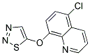5-CHLORO-8-(1,2,3-THIADIAZOL-5-YLOXY)QUINOLINE 结构式