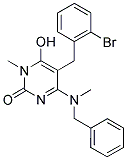 4-[BENZYL(METHYL)AMINO]-5-(2-BROMOBENZYL)-6-HYDROXY-1-METHYLPYRIMIDIN-2(1H)-ONE 结构式