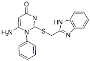 6-Amino-2-[(1H-benzimidazol-2-ylmethyl)thio]-1-phenylpyrimidin-4(1H)-one 结构式
