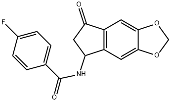 4-FLUORO-N-(7-OXO-6,7-DIHYDRO-5H-INDENO[5,6-D][1,3]DIOXOL-5-YL)BENZENECARBOXAMIDE 结构式