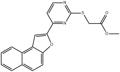 METHYL 2-[(4-NAPHTHO[2,1-B]FURAN-2-YL-2-PYRIMIDINYL)SULFANYL]ACETATE 结构式