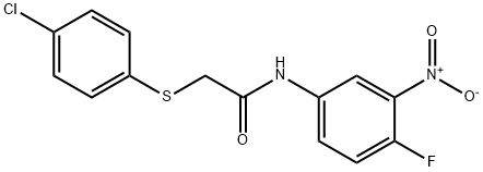 2-[(4-CHLOROPHENYL)SULFANYL]-N-(4-FLUORO-3-NITROPHENYL)ACETAMIDE 结构式