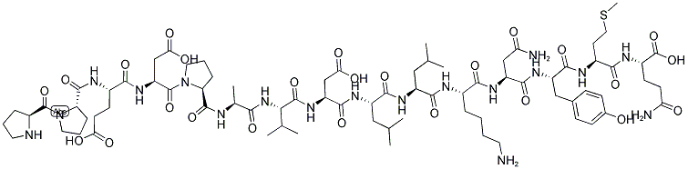 H-Pro-Pro-Glu-Asp-Pro-Ala-Val-Asp-Leu-Leu-Lys-Asn-Tyr-Met-Gln-OH 结构式