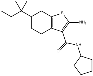 2-氨基-6-叔-戊基-N-环戊基-4,5,6,7-四氢苯并噻吩-3-甲酰胺 结构式