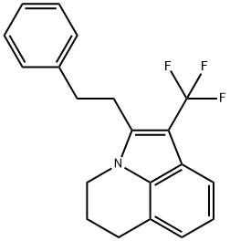 2-苯乙基-1-(三氟甲基)-5,6-二氢-4H-吡咯并[3,2,1-IJ]喹啉 结构式