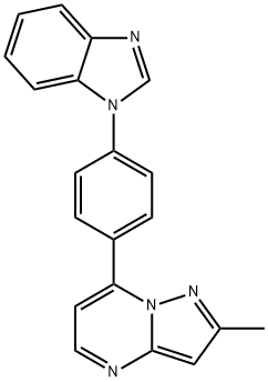 7-[4-(1H-1,3-BENZIMIDAZOL-1-YL)PHENYL]-2-METHYLPYRAZOLO[1,5-A]PYRIMIDINE 结构式