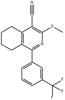 3-(Methylsulfanyl)-1-[3-(trifluoromethyl)phenyl]-5,6,7,8-tetrahydro-4-isoquinolinecarbonitrile 结构式