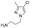 3-(4-氯-3-甲基-吡唑-1-基)-丙胺 结构式