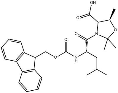 (5R)-3-[(2S)-2-[[芴甲氧羰基]氨基]-4-甲基-1-氧代戊基]-2,2,5-三甲基-4-恶唑烷羧酸 结构式