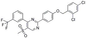 2-(4-(2,4-DICHLOROBENZYLOXY)PHENYL)-5-(METHYLSULFONYL)-4-(3-(TRIFLUOROMETHYL)PHENYL)PYRIMIDINE 结构式