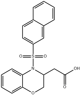 2-[4-(2-NAPHTHYLSULFONYL)-3,4-DIHYDRO-2H-1,4-BENZOXAZIN-3-YL]ACETIC ACID 结构式