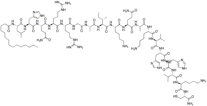 MYR-LHQRRGAIKQAKVHHVKC-NH2 结构式