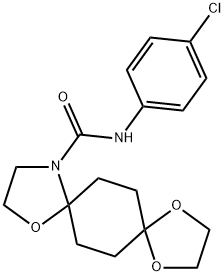 N-(4-CHLOROPHENYL)-1,4,9-TRIOXA-12-AZADISPIRO[4.2.4.2]TETRADECANE-12-CARBOXAMIDE 结构式