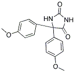 5,5-BIS-(4-METHOXY-PHENYL)-IMIDAZOLIDINE-2,4-DIONE 结构式