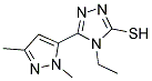 5-(2,5-DIMETHYL-2H-PYRAZOL-3-YL)-4-ETHYL-4H-[1,2,4]TRIAZOLE-3-THIOL 结构式