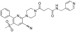 4-[4-(3-CYANO-5-(METHYLSULFONYL)-6-PHENYLPYRIDIN-2-YL)PIPERAZIN-1-YL]-4-OXO-N-(PYRIDIN-4-YLMETHYL)BUTANAMIDE 结构式