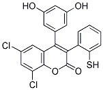 6,8-DICHLORO-4-(3',5'-DIHYDROXYPHENYL)-3-(2-THIOPHENYL)COUMARIN 结构式