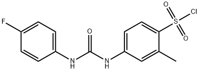 4-[3-(4-FLUORO-PHENYL)-UREIDO]-2-METHYL-BENZENE SULFONYL CHLORIDE 结构式