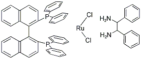 DICHLORO[(R)-2,2'-BIS(DIPHENYLPHOSPHINO)-1,1'-BINAPHTHYL][(R,R)-1,2-DIPHENYLETHANE DIAMINE]RUTHENIUM(II) 结构式