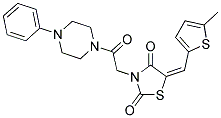 (5E)-5-[(5-METHYLTHIEN-2-YL)METHYLENE]-3-[2-OXO-2-(4-PHENYLPIPERAZIN-1-YL)ETHYL]-1,3-THIAZOLIDINE-2,4-DIONE 结构式