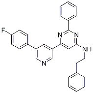 (6-[5-(4-FLUORO-PHENYL)-PYRIDIN-3-YL]-2-PHENYL-PYRIMIDIN-4-YL)-PHENETHYL-AMINE 结构式
