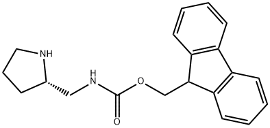 (9H-荧光素-9-基)甲基(S)-(吡咯烷-2-甲基)氨基甲酸酯 结构式