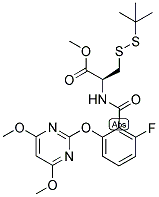 (2S)-2-[2-[(4,6-DIMETHOXYPYRIMIDIN-2-YL)OXY]-6-FLUOROBENZAMIDO]-6,6-DIMETHYL-4,5-DITHIAHEPTANOIC ACID, METHYL ESTER 结构式