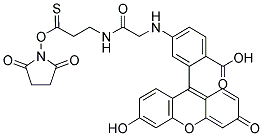 FLUORESCEIN 5-CARBAMOYLMETHYLTHIOPROPANOIC ACID NHS ESTER 结构式