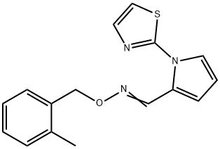 1-(1,3-THIAZOL-2-YL)-1H-PYRROLE-2-CARBALDEHYDE O-(2-METHYLBENZYL)OXIME 结构式