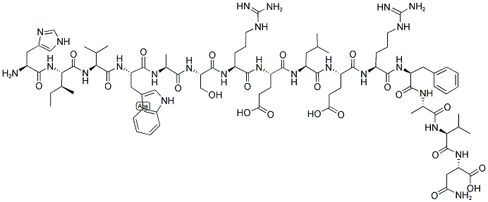 H-HIS-ILE-VAL-TRP-ALA-SER-ARG-GLU-LEU-GLU-ARG-PHE-ALA-VAL-ASN-OH 结构式