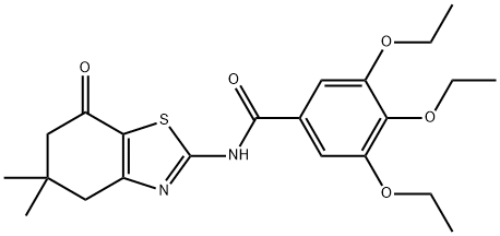 N-(5,5-DIMETHYL-7-OXO-4,5,6,7-TETRAHYDROBENZO[D]THIAZOL-2-YL)-3,4,5-TRIETHOXYBENZAMIDE 结构式