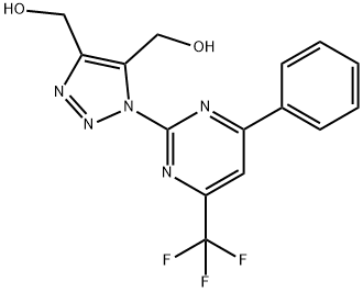 (4-(HYDROXYMETHYL)-1-[4-PHENYL-6-(TRIFLUOROMETHYL)-2-PYRIMIDINYL]-1H-1,2,3-TRIAZOL-5-YL)METHANOL 结构式