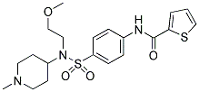 N-[4-(((2-METHOXYETHYL)(1-METHYLPIPERIDIN-4-YL)AMINO)SULPHONYL)PHENYL]THIOPHENE-2-CARBOXAMIDE 结构式