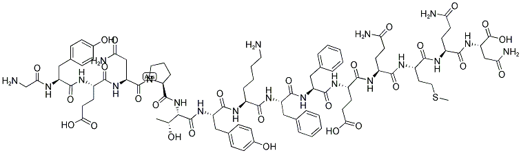 GLY-TYR-GLU-ASN-PRO-THR-TYR-LYS-PHE-PHE-GLU-GLN-MET-GLN-ASN: GYENPTYKFFEQMQN 结构式