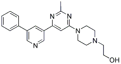 2-(4-[2-METHYL-6-(5-PHENYL-PYRIDIN-3-YL)-PYRIMIDIN-4-YL]-PIPERAZIN-1-YL)-ETHANOL 结构式