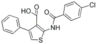 2-[(4-CHLOROBENZOYL)AMINO]-4-PHENYLTHIOPHENE-3-CARBOXYLIC ACID 结构式