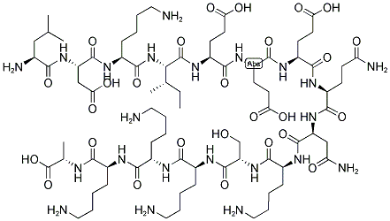 H-Leu-Asp-Lys-Ile-Glu-Glu-Glu-Gln-Asn-Lys-Ser-Lys-Lys-Lys-Ala-OH 结构式